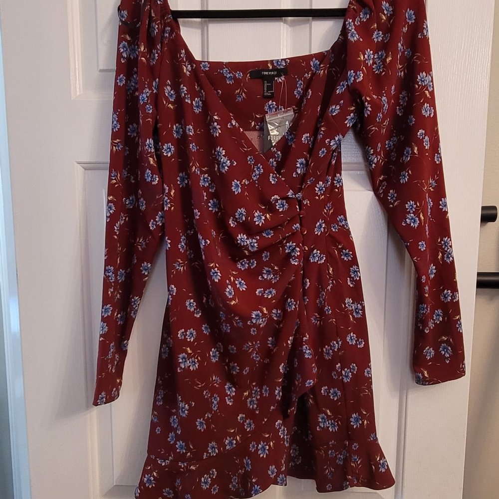 Burgundy floral dress